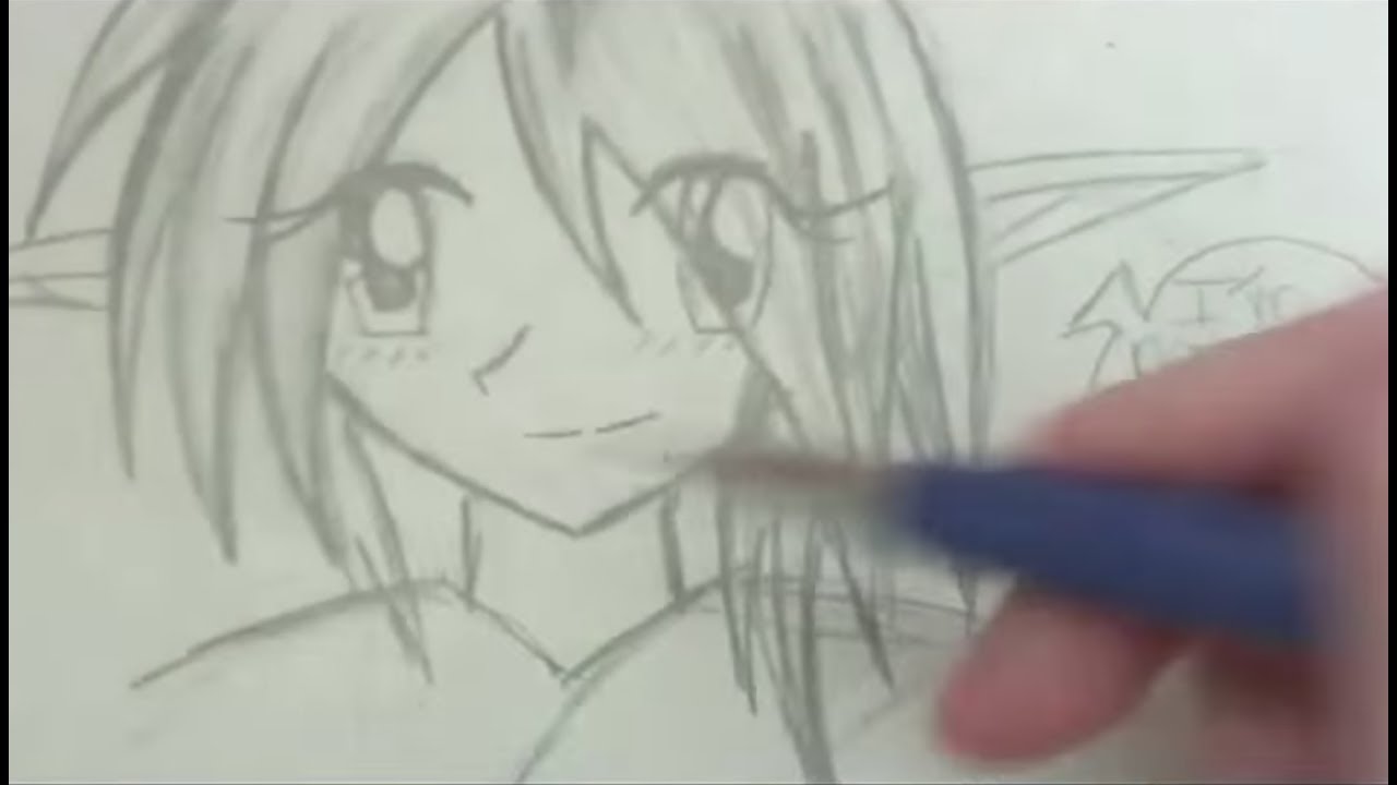 1280x720 Drawing Sketch - Girl Elf Drawing