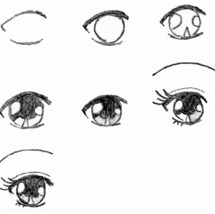 437x434 How To Draw Anime Girl Eyes Sketching Ttutoriial Draw, How - Girl Eyes Drawing