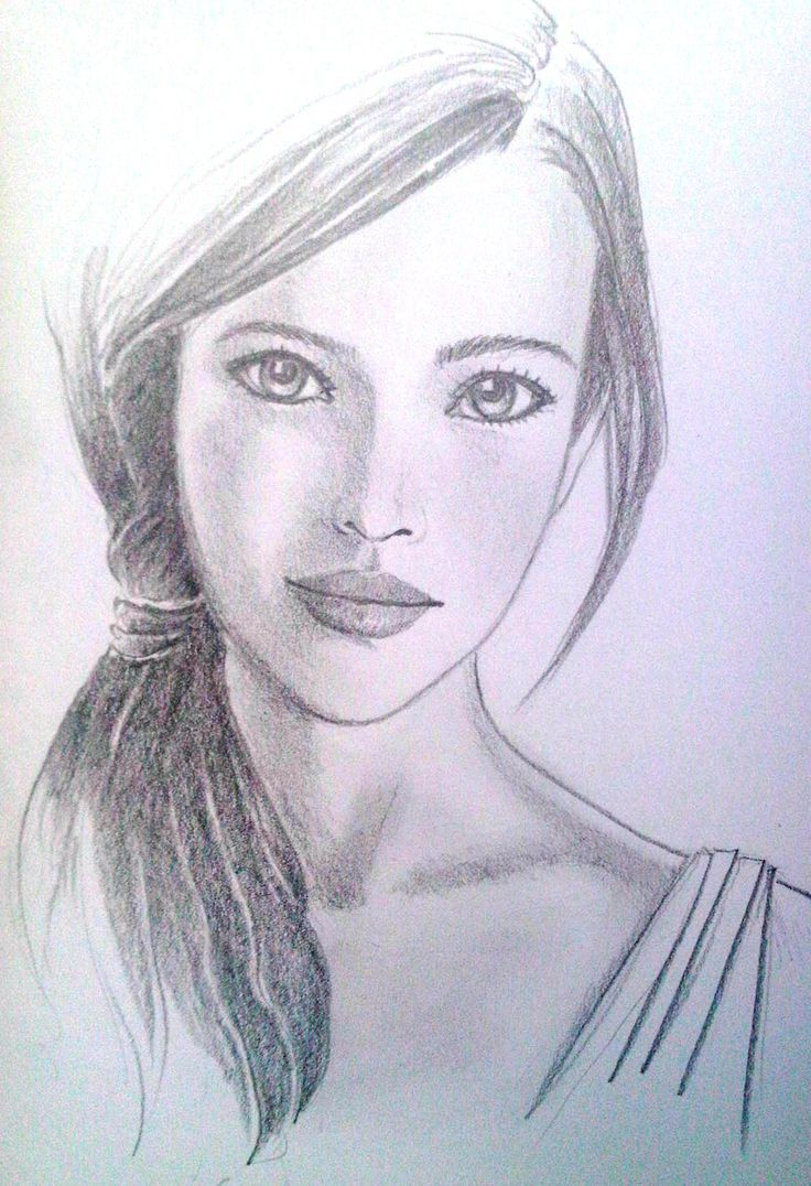 736x1076 Pencil Sketch Of Girls Face - Girl Face Drawing