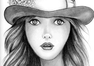 300x210 Sad Girl Face Sketch Drawings Of Eyes Rhdrawingslycom Image Result - Girl Face Drawing