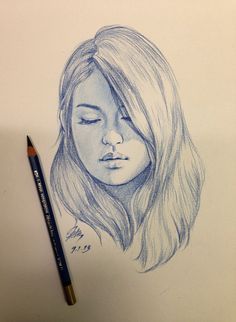 236x322 Drawing Of A Girl's Face Artwork Drawings, Art, Pencil Portrait - Girl Face Drawing