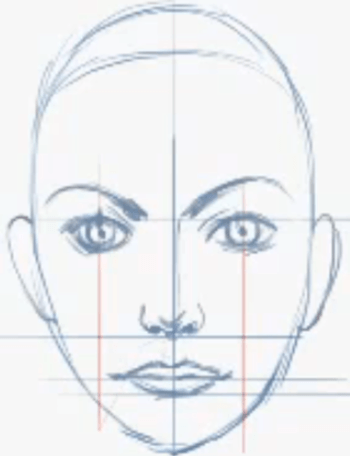 350x456 How To Draw Female Faces In Correct Proportions With Easy Drawing - Girl Face Drawing Easy
