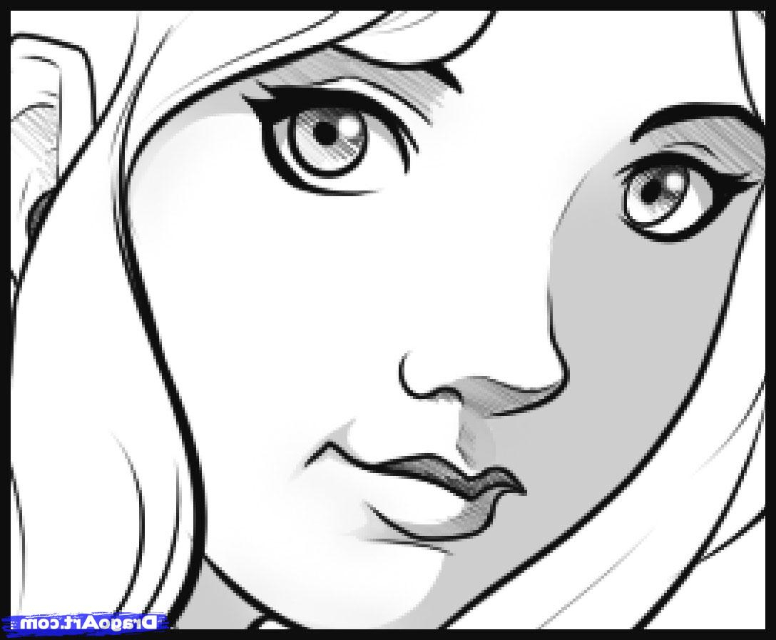 1088x897 How To Draw A Easy Girl - Girl Face Drawing Easy