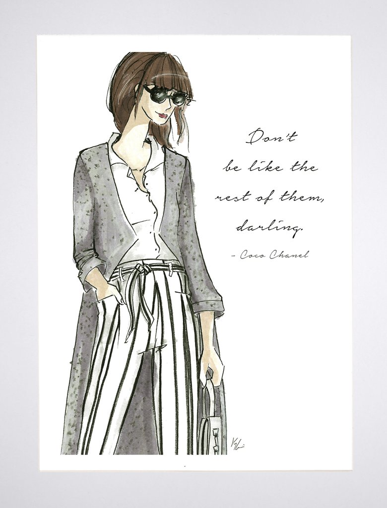 780x1024 Fashion Illustration Art Prints Woven Ink Stationery - Girl Fashion Drawing