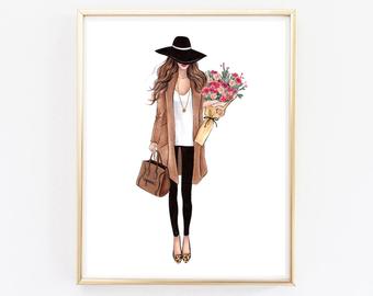 340x270 Fashion Illustration Etsy - Girl Fashion Drawing
