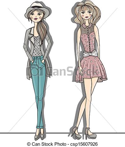 Girl Fashion Drawing at PaintingValley.com | Explore collection of Girl ...