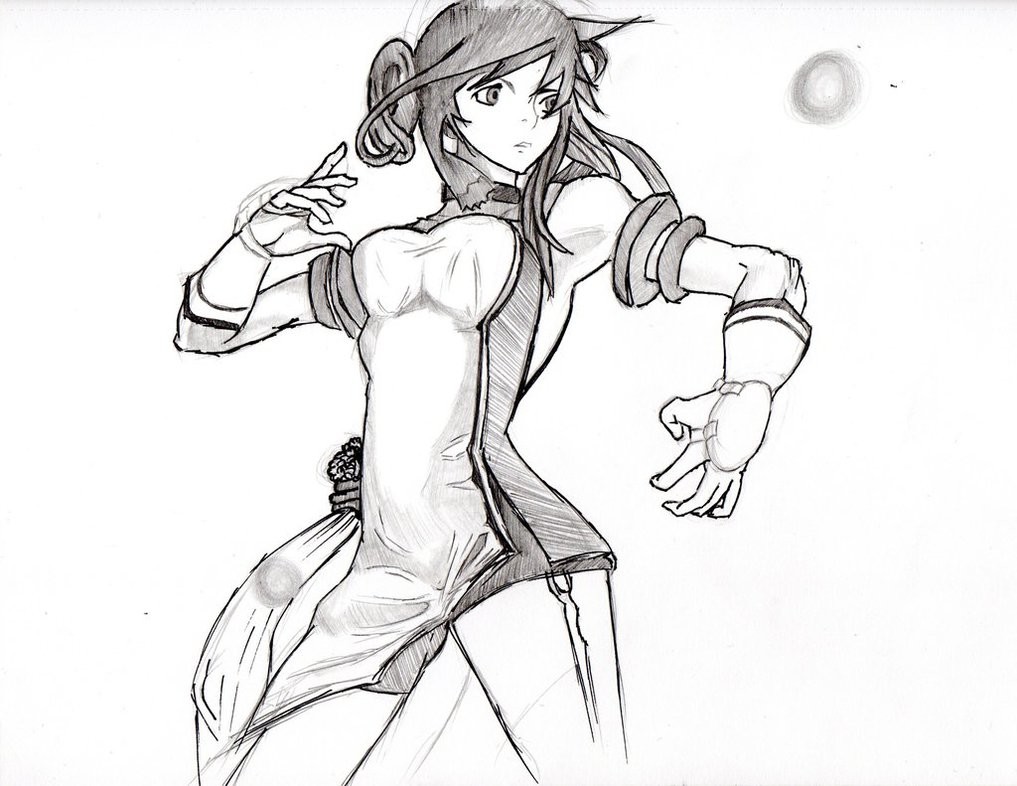 1017x786 david perez - Girl Fighting Drawing