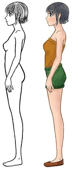 258x600 Drawing Of Girl Full Body Troller Us - Girl Full Body Drawing