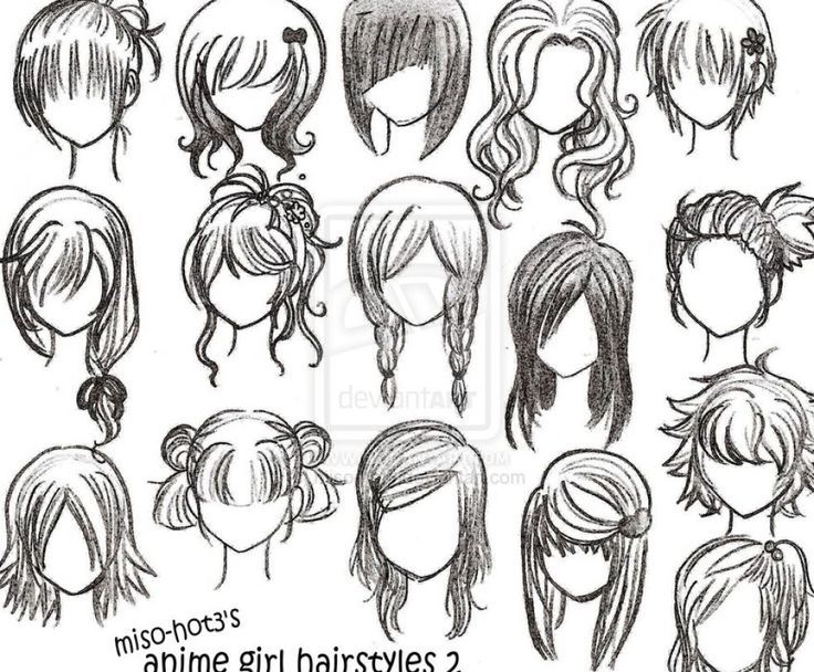 736x608 How To Draw Female Girl's Anime Hairstyles Anime Manga - Girl Hair Drawing