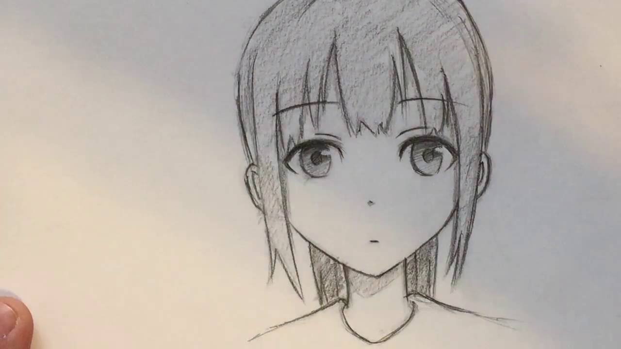 1280x720 How To Draw Anime Girl Hair - Girl Hair Drawing