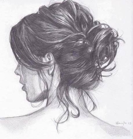 459x480 Sketch Of A Girl's Hair - Girl Hair Drawing