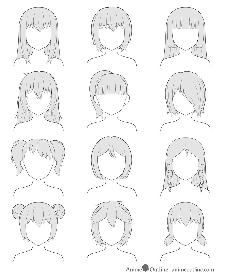 Girl Hairstyles Drawing at PaintingValley.com | Explore collection of ...