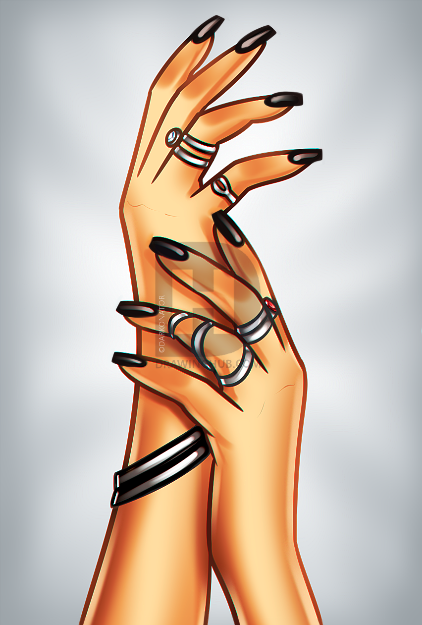 852x1261 Drawing Girl Hands, Step - Girl Hand Drawing
