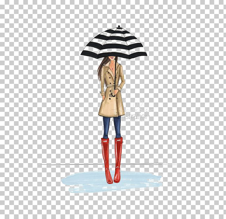 728x705 Iphone Fashion Illustration Drawing Illustration, Street Beat - Girl Holding Umbrella Drawing