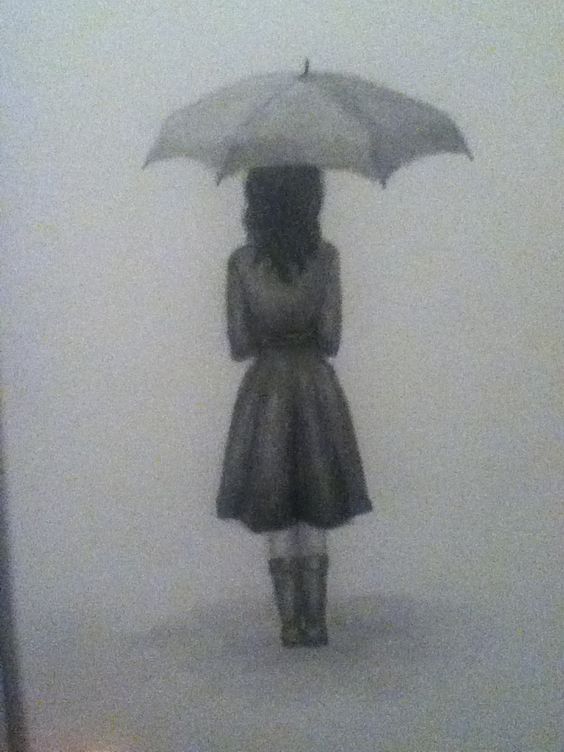 564x752 My Drawing Of A Girl With An Umbrella How To Sketch Drawings - Girl Holding Umbrella Drawing