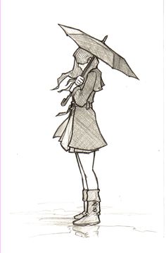 236x358 The Art Of Seeing Head Girl Sketch, Drawings, Sketches - Girl Holding Umbrella Drawing