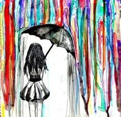 236x229 Drawing Of A Girl Holding An Umbrella - Girl Holding Umbrella Drawing