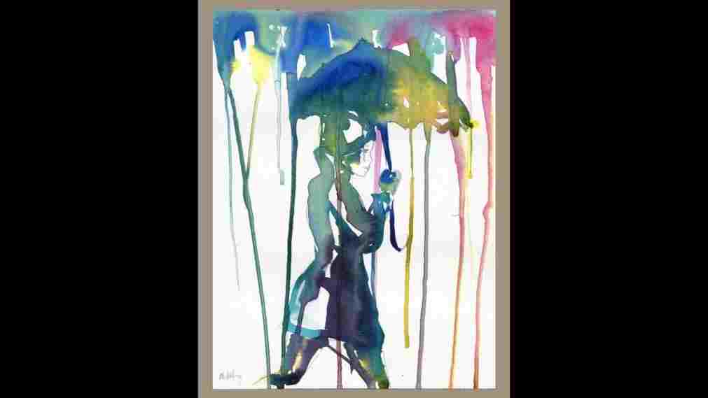 1011x569 Girl Holding Umbrella Drawing - Girl Holding Umbrella Drawing