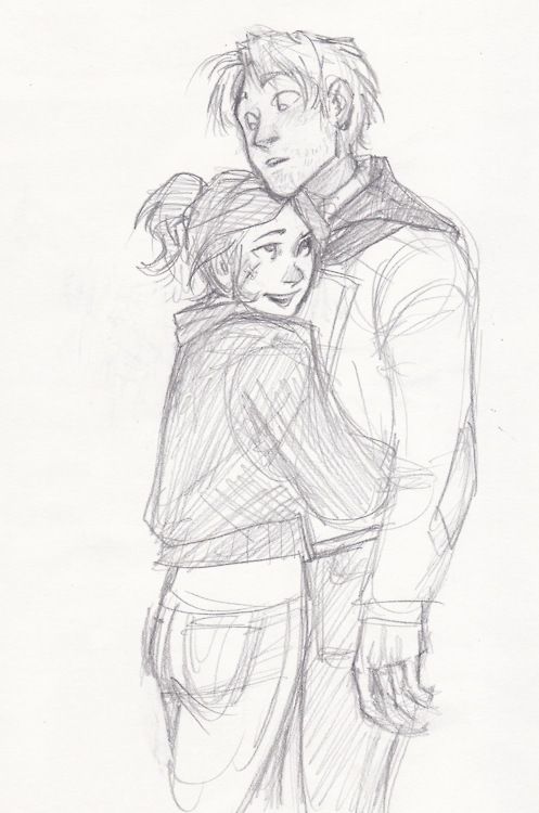 497x750 jupiter and jackie art in drawings, art sketches, sketches - Girl Hugging Boy Drawing