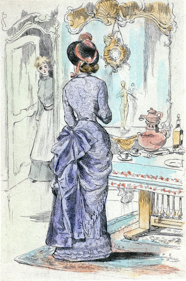 598x900 Womens Fashion In Nineteenth Century Paris Drawing - Girl In Paris Drawing