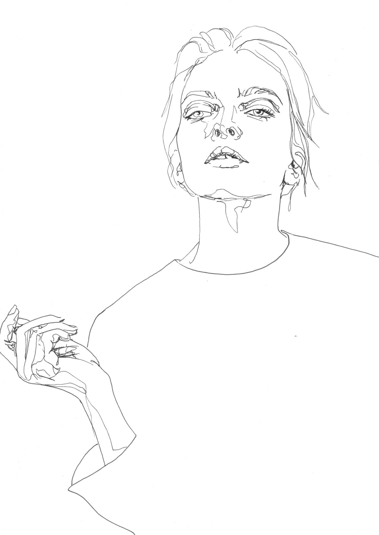 1280x1807 Photo - Girl Line Drawing