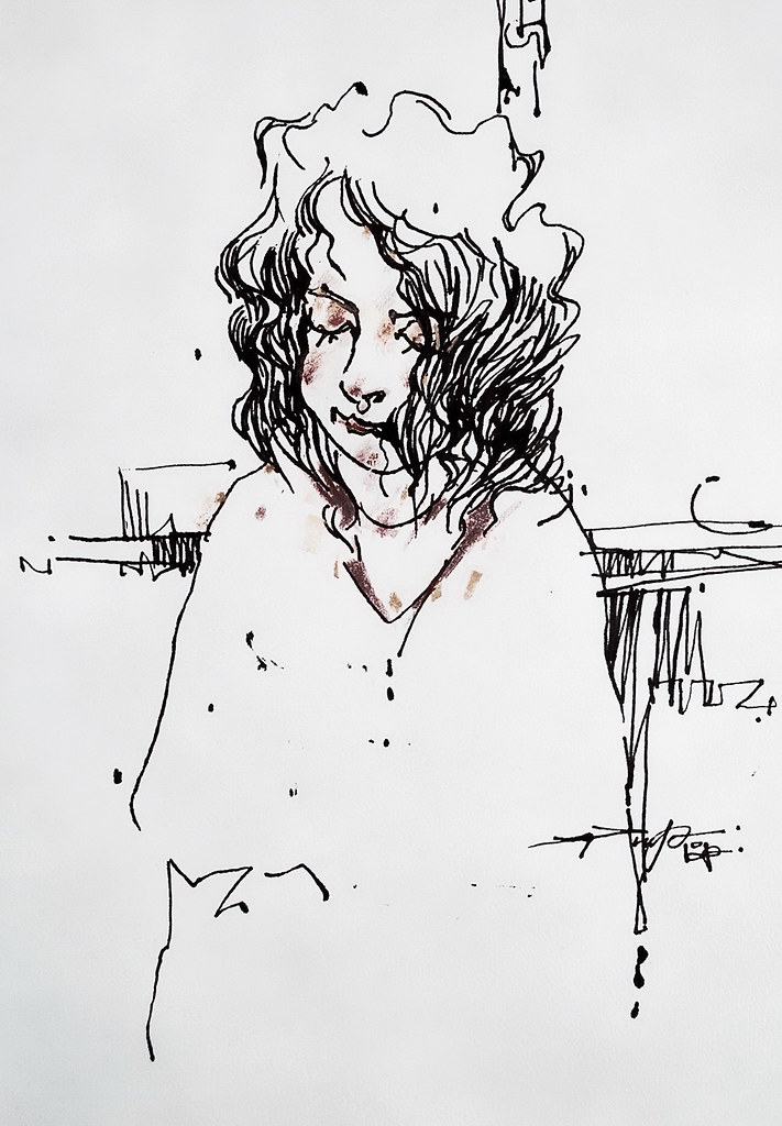 711x1024 The World's Best Photos Of Line And Pencil - Girl Line Drawing