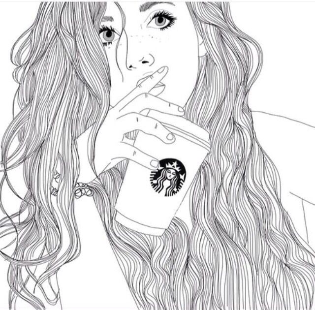 640x630  - Girl Line Drawing
