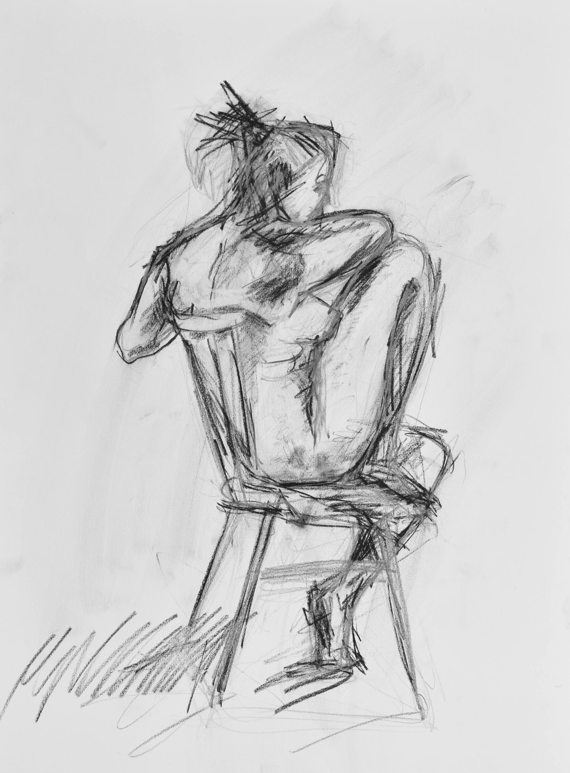 1920x2602 Drawing Study Of A Sitting Model Drawing - Girl Model Drawing