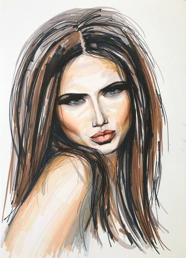 375x520 Fashion Model Drawing - Girl Model Drawing
