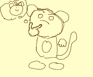 300x250 Boy Monkey Thinking Of Girl Monkey Drawing - Girl Monkey Drawing