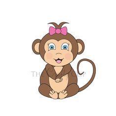 236x236 Girl Monkey Cartoon Clipart - Girl Monkey Drawing