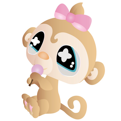 500x500 go bananas with vector illustrations that monkey around - Girl Monkey Drawing