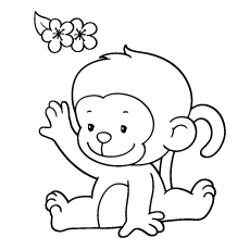 230x230 Top Free Printable Monkey Coloring Pages For Kids - Girl Monkey Drawing