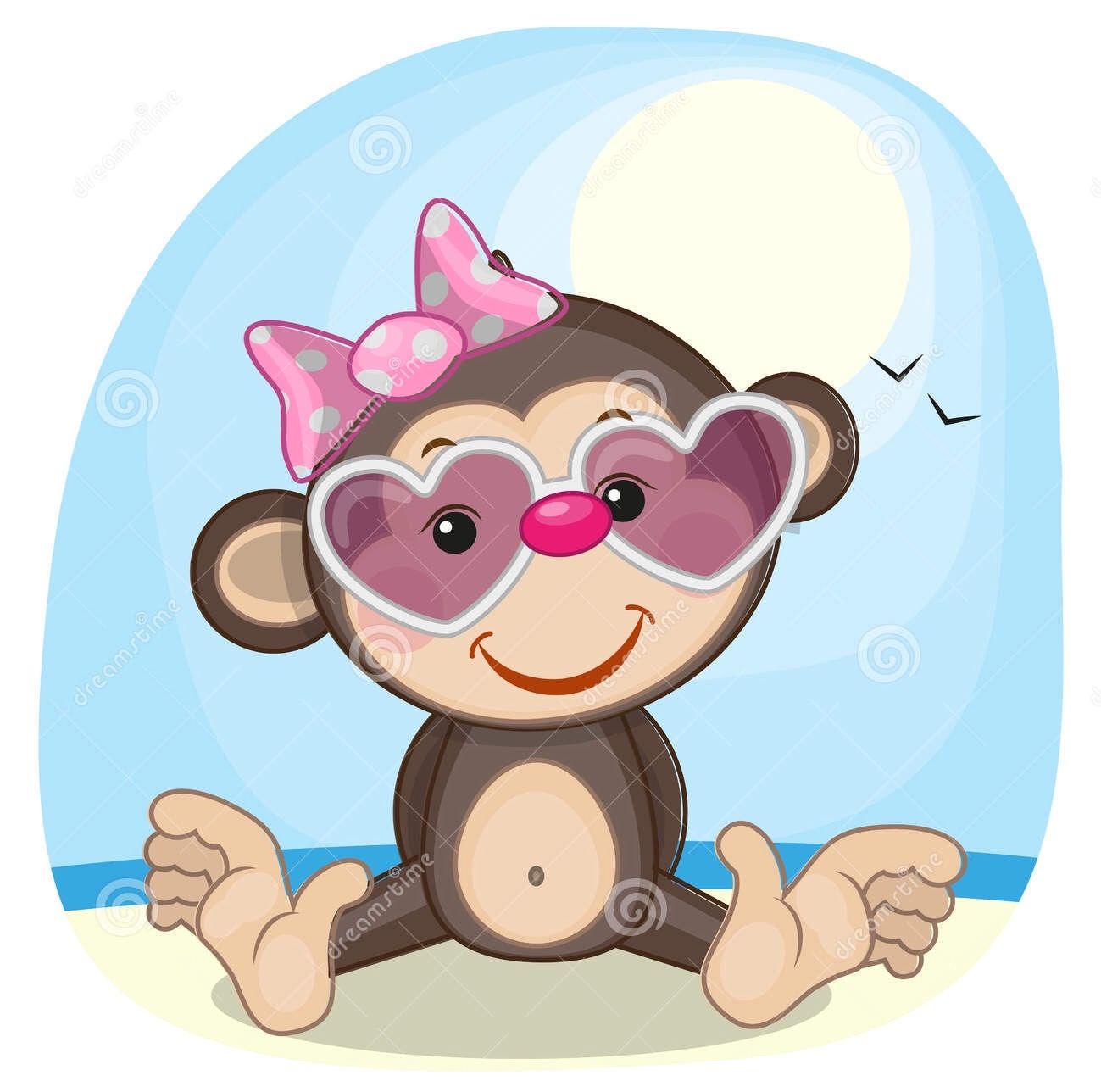 1299x1288 Obezianki Crafts Clip Art, Monkey And Animal - Girl Monkey Drawing