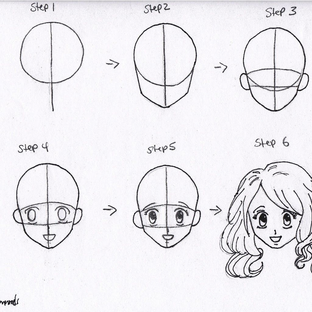 1024x1024 Image Result For Anime Outline Girl Stepstep Drawing Help In Bei - Girl Nose Drawing