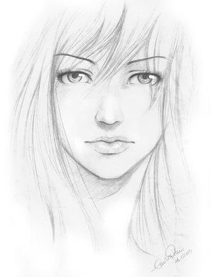 300x391 anime girl nose example realistic nose drawings, girl face - Girl Nose Drawing