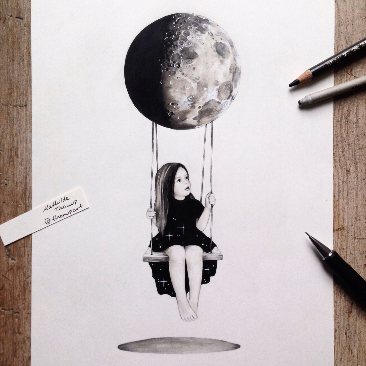 Girl On Swing Drawing at PaintingValley.com | Explore collection of ...