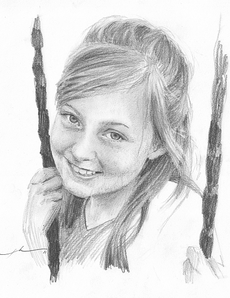 464x600 Girl On A Swing - Girl On Swing Drawing