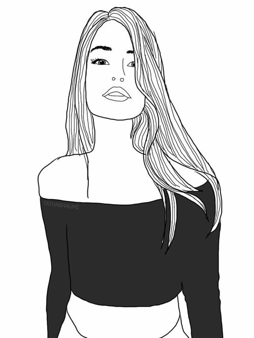 Girl Outline Drawing at Explore collection of Girl