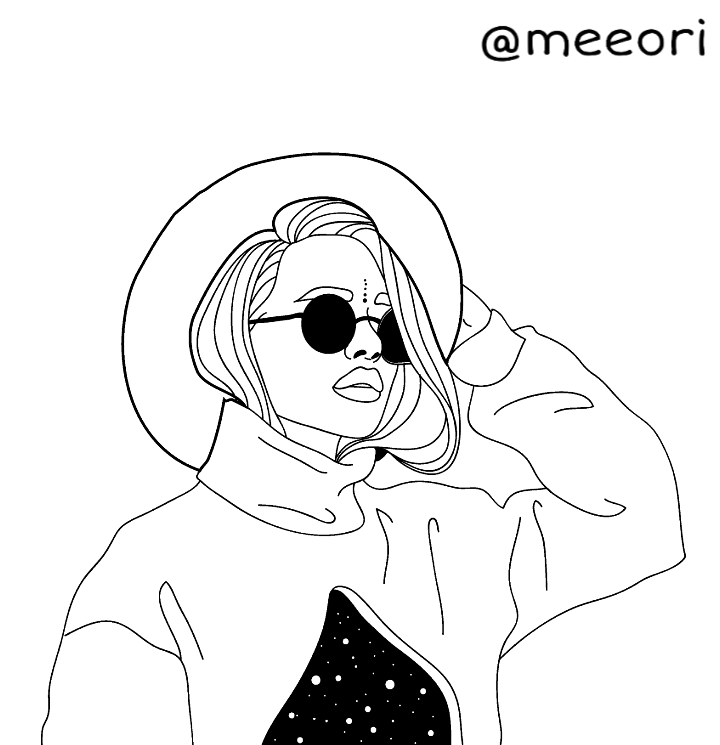 720x745 Outline Girl Girls Outlines Drawing Draw Freetoedit Bac - Girl Outline Drawing