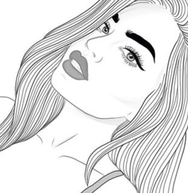 611x626 Outlines Drawings, Hipster - Girl Outline Drawing