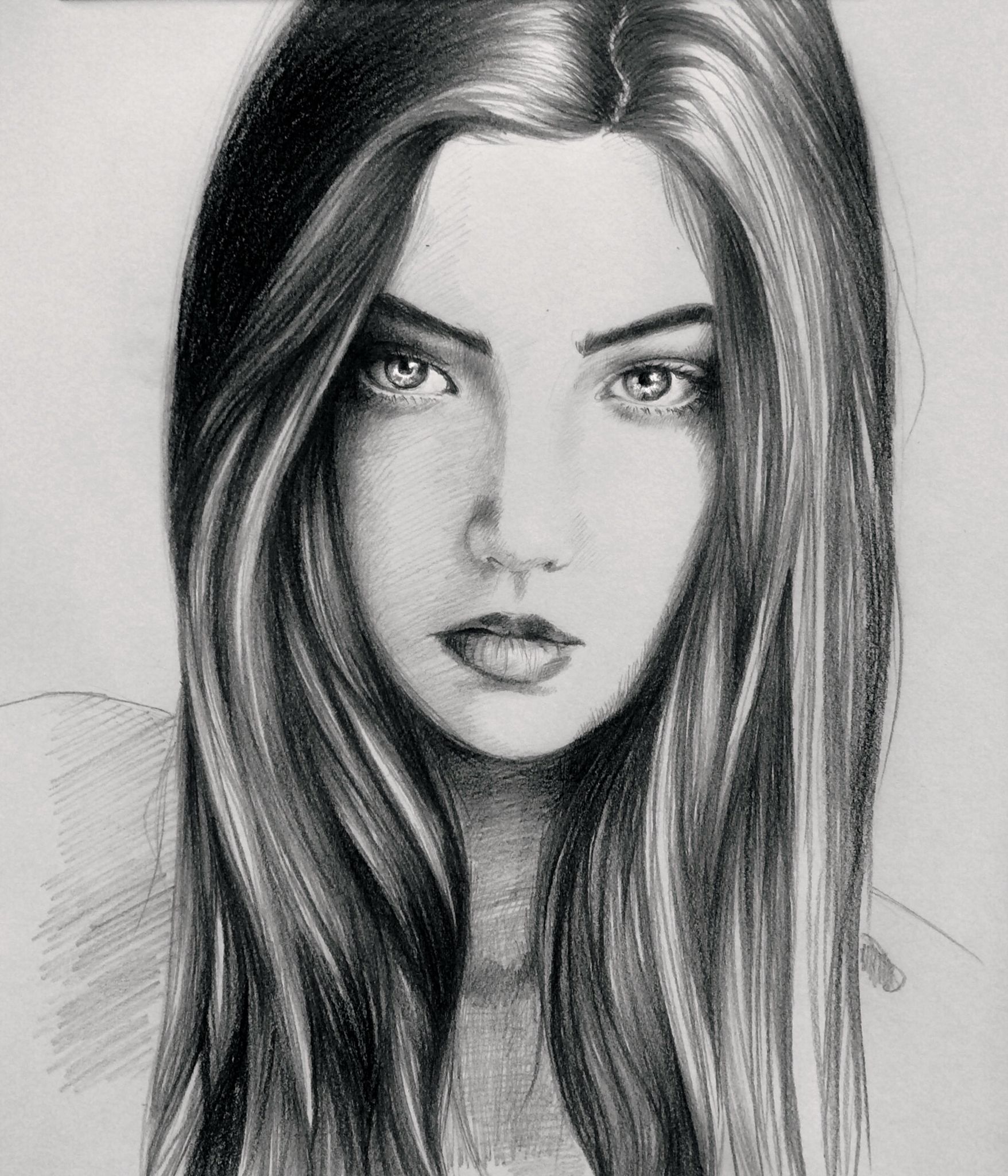 Girl Portrait Drawing at PaintingValley.com | Explore collection of ...