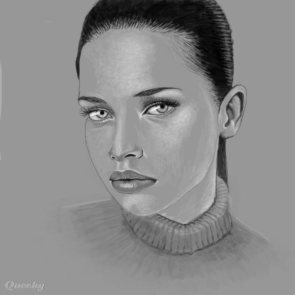 600x600 A Girl A Portrait Speedpaint Drawing - Girl Portrait Drawing