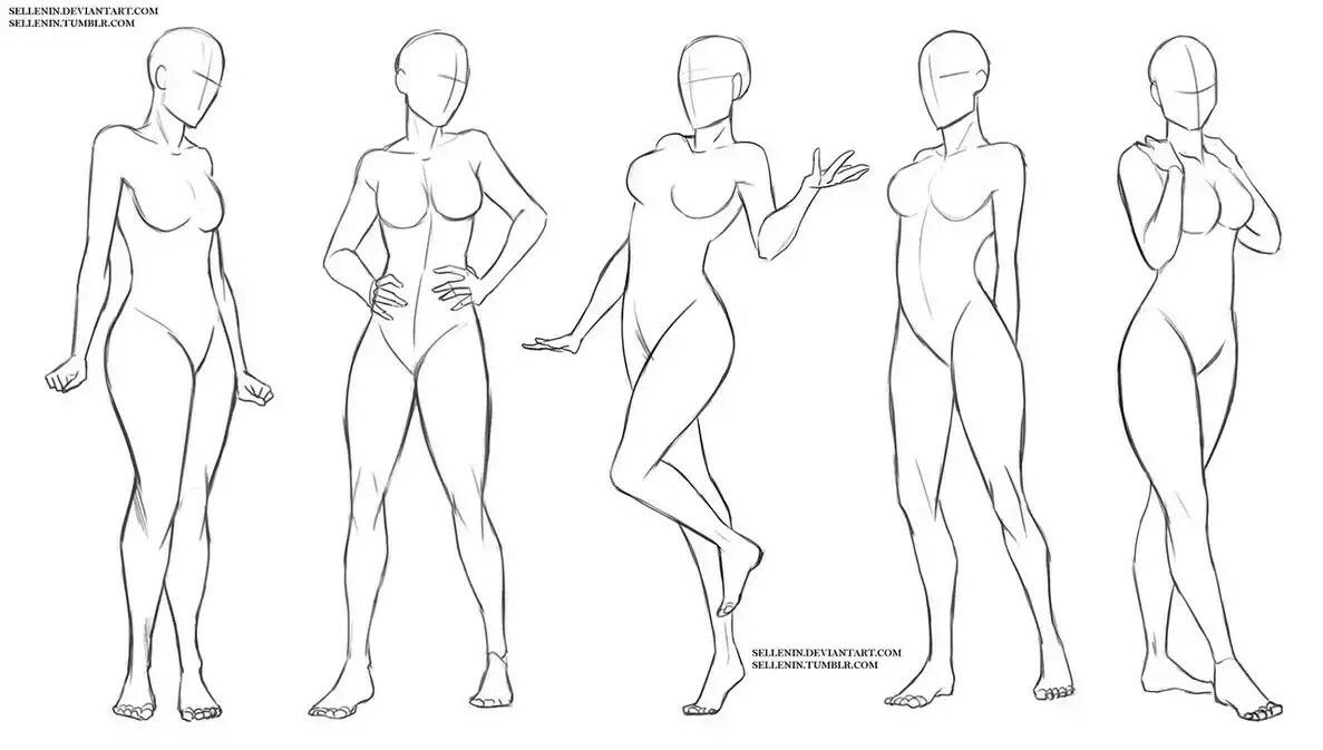 1187x673 Pose Expressions In Drawings, Female - Girl Poses Drawing