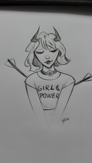 320x570 Girlpower Drawings On Paigeeworld Pictures Of Girlpower - Girl Power Drawing
