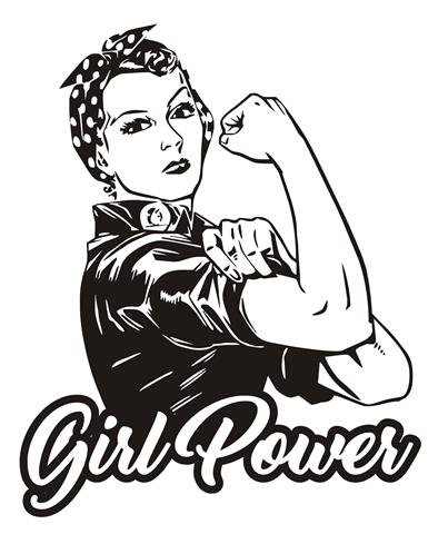 394x480 Girl Power Decal Sticker - Girl Power Drawing