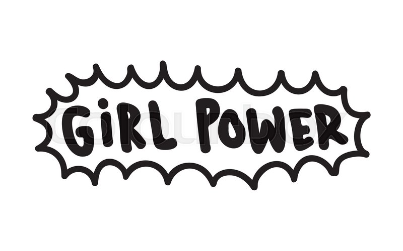 800x500 Grl Pwr Short Quote Girl Power Cute Stock Vector Colourbox - Girl Power Drawing
