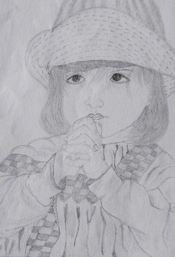 612x900 Girl Praying Drawing - Girl Praying Drawing