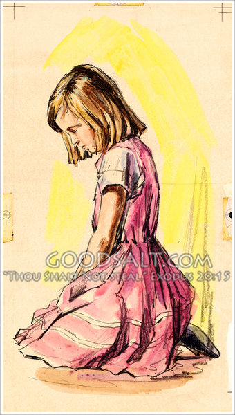 340x600 Girl Praying - Girl Praying Drawing