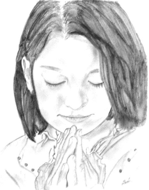 510x650 Paul's Sketches - Girl Praying Drawing